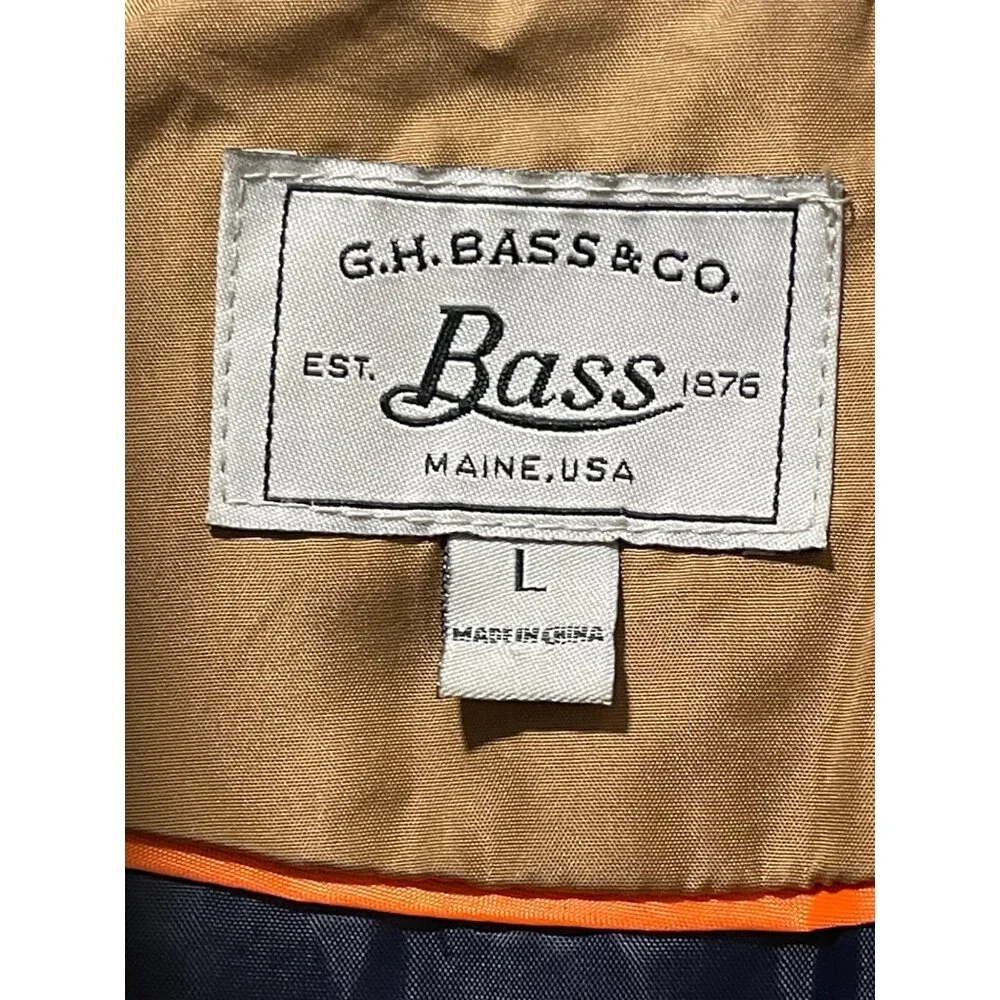 G.H. Bass & Co. Women’s Quilted Jacket Size L Brown Ribbed Sleeves Zip Up - Picture 8 of 16